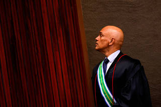 FILE PHOTO: President of the Superior Electoral Court Alexandre de Moraes attends a ceremony at the Superior Electoral Court headquarters in Brasilia