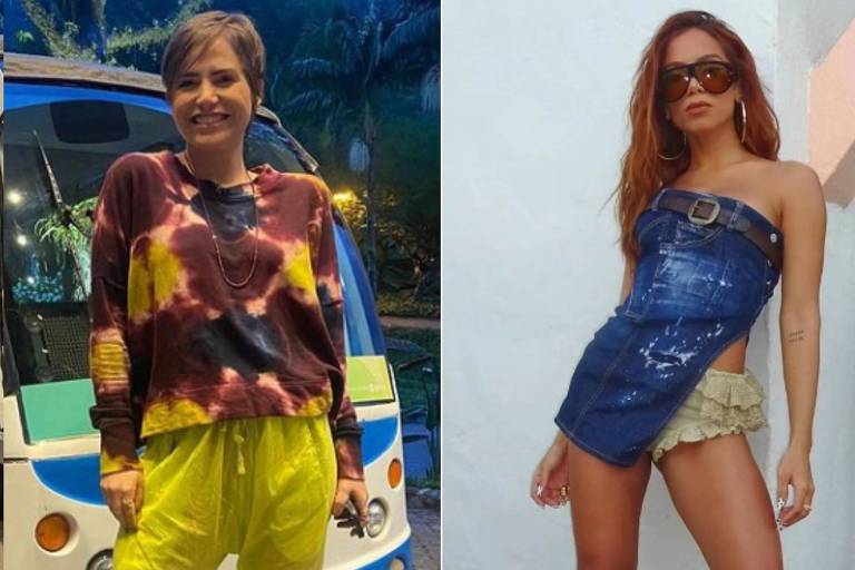 Em foto colorida, duas mulheres são colocadas lado a lado em um montagem