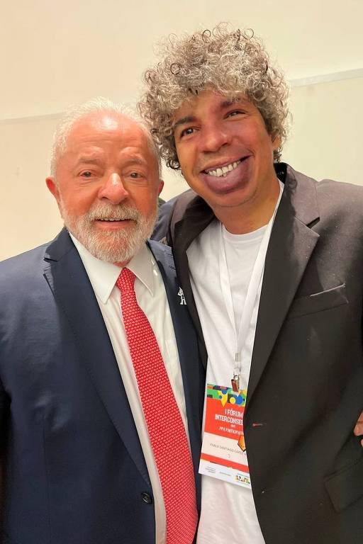 Pablo Capilé com o presidente Lula (PT) em encontro neste ano; ele representará a Mídia Ninja no Conselho Nacional de Participação Social