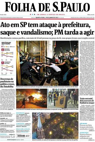 Primeira Página de 19 de junho mostra ataques contra a prefeitura de São Paulo