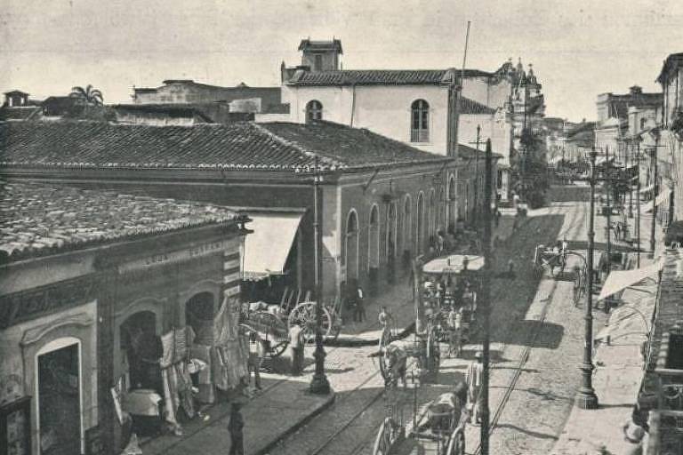 Rua 15 de novembro, em Belém, em 1899