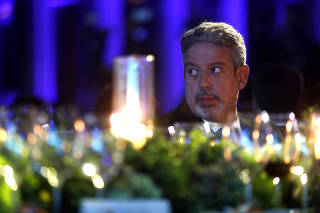 Arthur Lira (PP-AL) em de jantar do grupo Esfera Brasil, em São Paulo