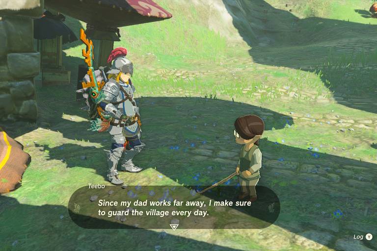 O pequeno Teebo na entrada de Hateno em 'The Legend of Zelda: Tears of the Kingdom'