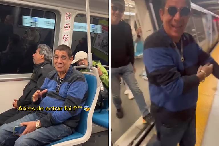 Zeca Pagodinho anda de metrô pela primeira vez e mostra experiência em vídeo: 'Sonho realizado'