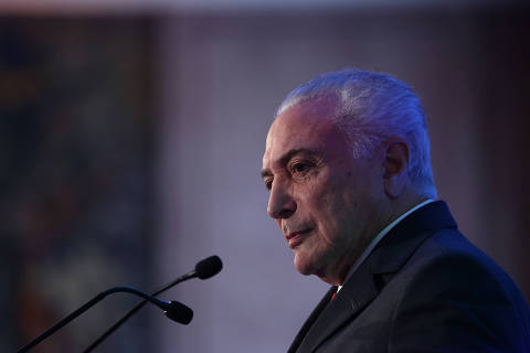 Former Brazil President Michel Temer speaks during a conference in Lisbon, Portugal, February 3, 2023. REUTERS/Rodrigo Antunes ORG XMIT: GGG-RA09
