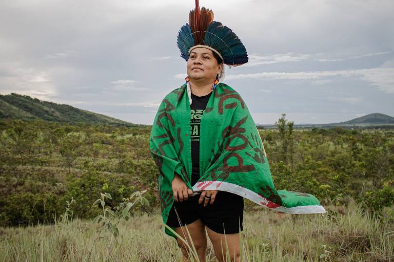 Leirejane Nagelo da Silva, do povo Macuxi, tuxaua da Comunidade Indígena Morcego, na Terra Indígena Serra da Moça.