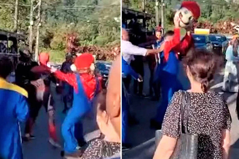 Homem-Aranha, Pantera Negra e Mario trocam socos em trenzinho de Teresópolis (RJ)