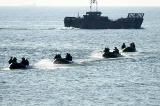 U.S. Marines and British Royal Marines perform landing-from-sea exercise near Ventspils