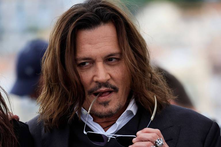 Johnny Depp durante divulgação de 'Jeanne Du Barry' no Festival de Cannes, na França, em 2023
