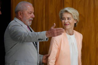 O presidente Lula e a presidente da Comissão Europeia, Ursula von der Leyen