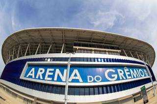 Vista interna da Arena do Grêmio, em Porto Alegre (RS)