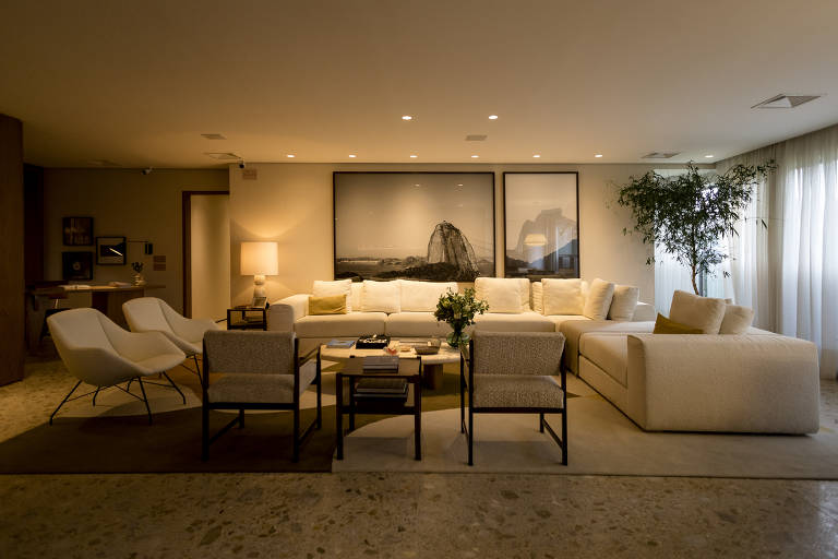 Apartamento decorado da maquete feita para o stand de vendas do Parque Global