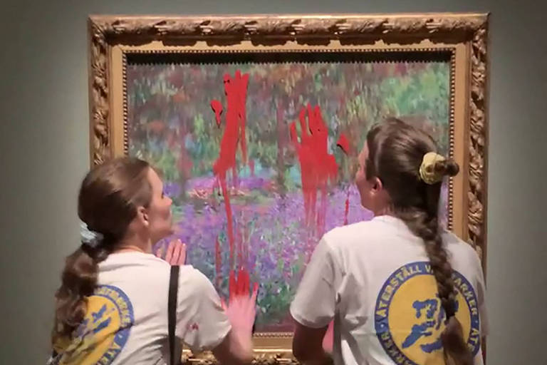 Ativistas ambientais jogam tinta sobre pintura de Monet em museu de Estocolmo