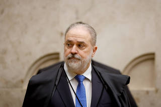 O procurador-geral da República, Augusto Aras, durante sessão do STF para votação