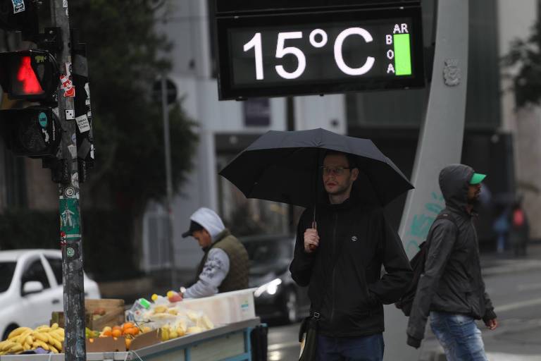 Termômetro marcou 15ºC em onda de frio na cidade de São Paulo, na última sexta-feira (16)