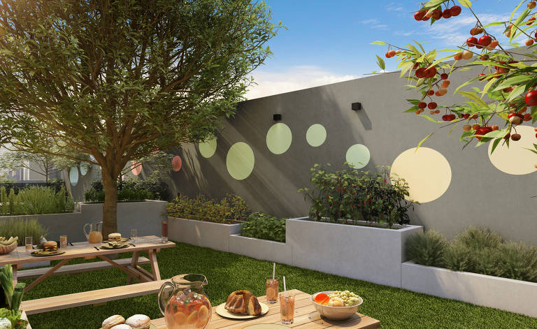 Área comum ao ar livre em projeto da Planet Smart City