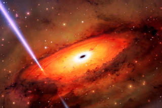 An artist's impression shows an immensely energetic explosion called a gamma ray burst