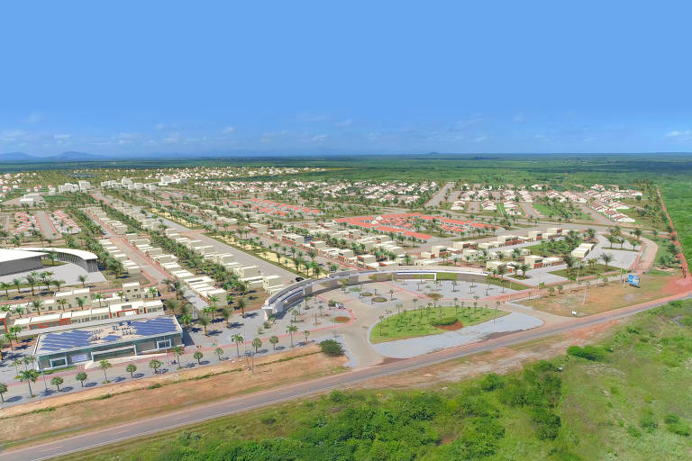 Vista aérea da Smart City Laguna, no Ceará
