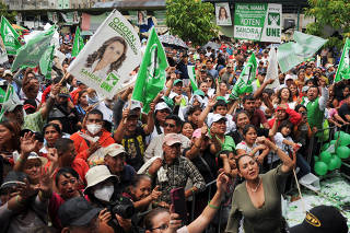 Presidential candidate Sandra Torres holds closing campaign rally, in Guatemala City