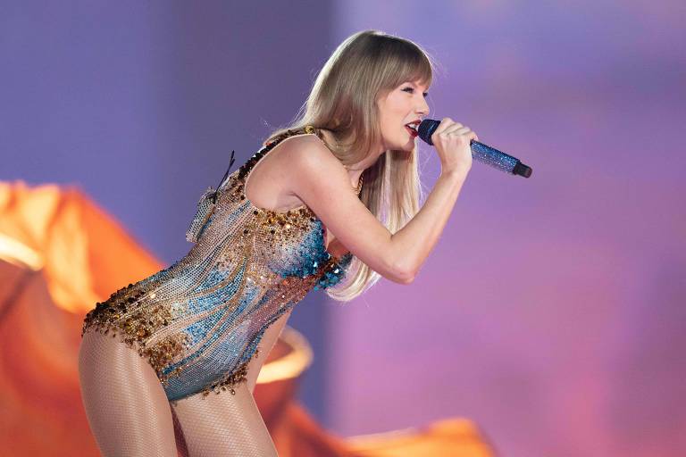 Taylor Swift durante apresentação da turnê "Eras Tour" no Texas, em março de 2023