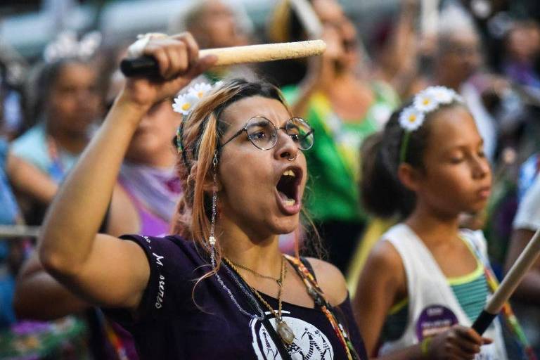 Protesto no Rio pelo Dia Internacional das Mulheres em 8 de março de 2023
