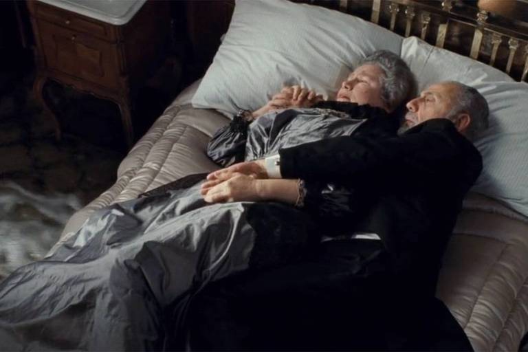 Elsa Raven e Lew Palter como Ida e Isidor Straus em "Titanic", de James Cameron