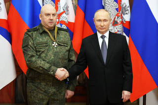Russian President Putin visits the headquarters of the Southern Military District in Rostov-on-Don
