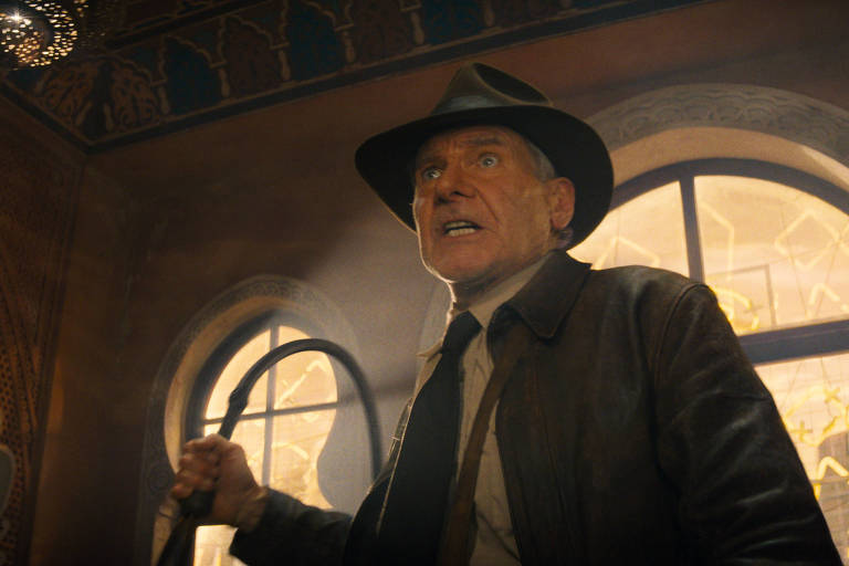 Harrison Ford em cena do filme "Indiana Jones e a Relíquia do Destino", de James Mangold