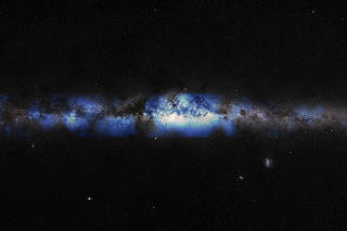 Artist's composition of the Milky Way seen with a neutrino lens