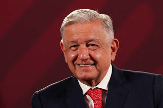 FILE PHOTO: Mexico's President Lopez Obrador attends a news conference, in Mexico City