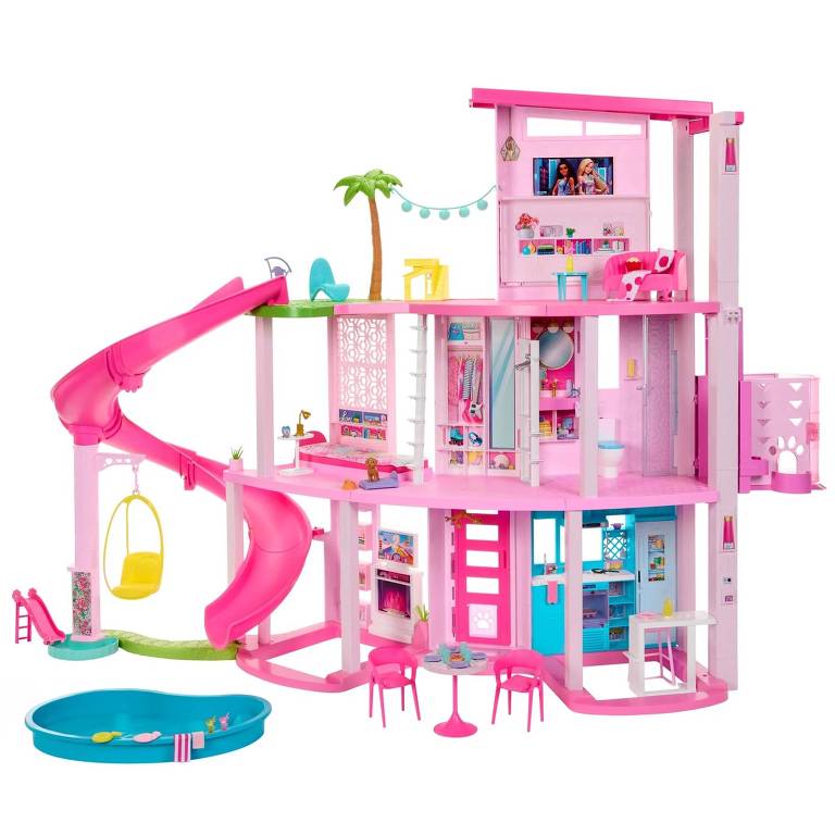 Casa de bonecas mobiliada de 2 andares da Mattel Barbie