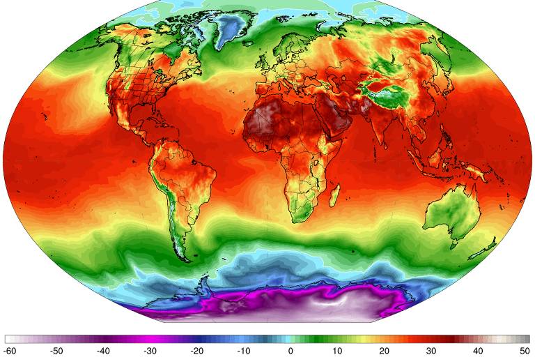 Dia mais quente da história do planeta é registrado - 04/07/2023 - Ambiente - Folha