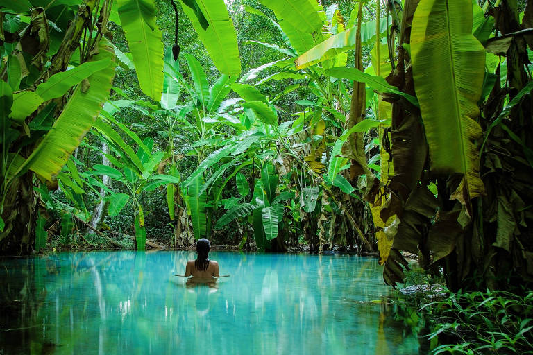 No Jalapão, nascentes formam piscinas naturais de águas cristalinas - os chamados "fervedouros"