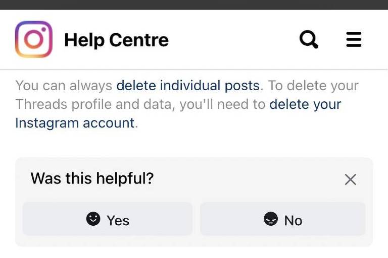 Threads não permite deletar conta sem sair do Instagram; veja outros problemas