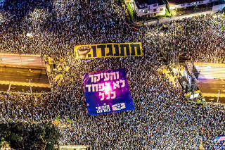 Protest against Israel's judicial overhaul in Tel Aviv