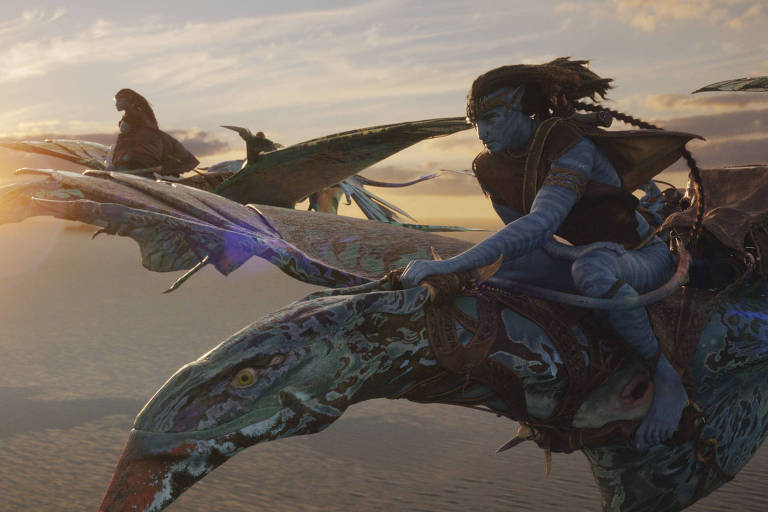 Cena do filme "Avatar: O Caminho da Água", de James Cameron