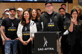 SAG-AFTRA press conference in Los Angeles
