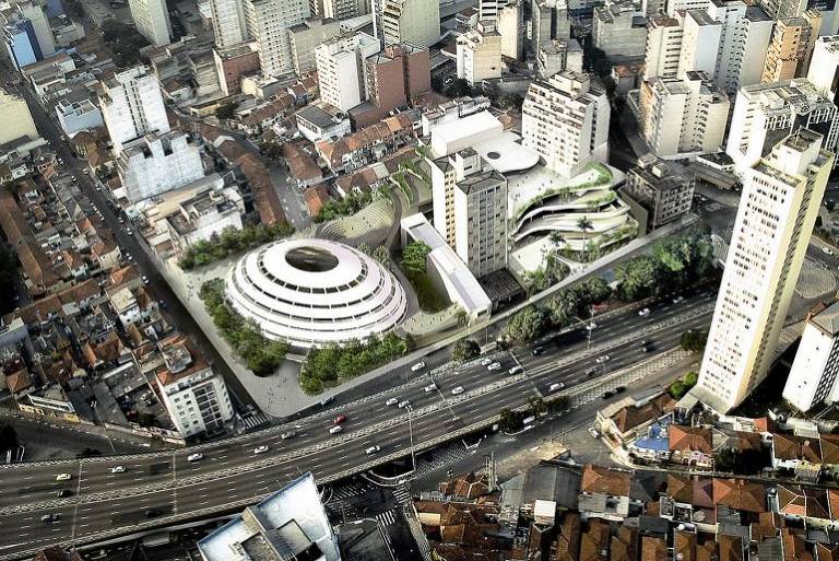 Projeto antigo do Teatro Oficina para terreno que pertence a Silvio Santos, no Bexiga