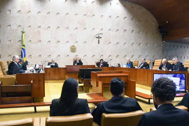 Ministros do STF (Supremo Tribunal Federal) em sessão plenária, em Brasília