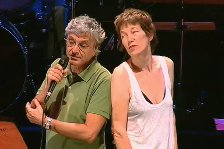 Caetano Veloso e Jane Birkin em apresentação no Sesc Pinheiros, em São Paulo, em 2009
