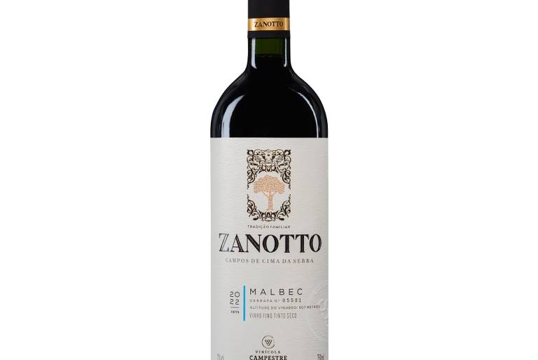 Zanotto Malbec 2022, da Vinícola Campestre: o melhor vinho brasileiro no International Wine and Spirits Competition 2023, com medalha de prata (92 pontos)