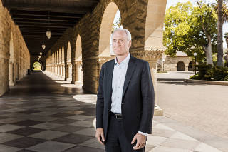 Marc Tessier-Lavigne, the president of Stanford University, in Palo Alto, Calif. on May 2, 2022. (Carolyn Fong/The New York Times)