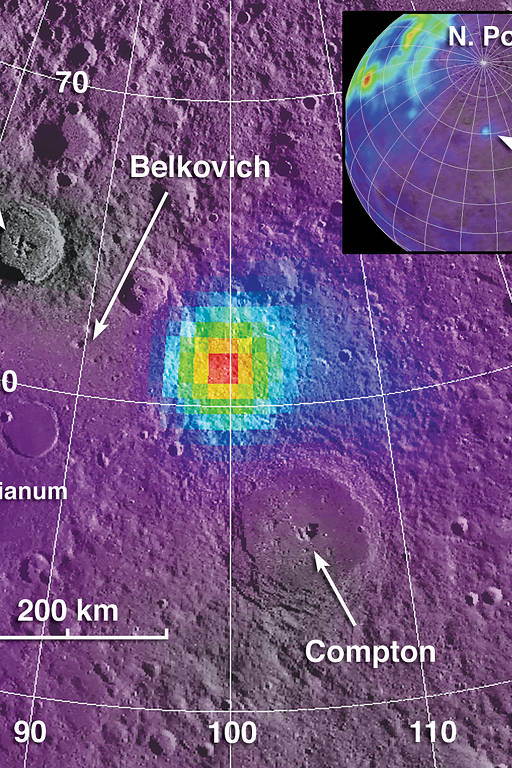 Estudo mostra ponto quente em complexo vulcânico da Lua