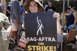 Members Of SAG-AFTRA Go On Strike In Los Angeles, CA