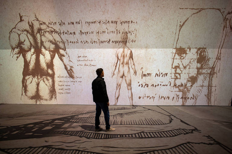 Exposição de Leonardo Da Vinci em SP usa projeções para transportar público à Itália