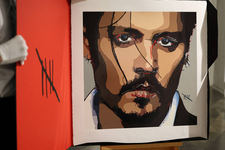 Autorretrato de Johnny Depp pintado durante 'tempo sombrio' é colocado à venda