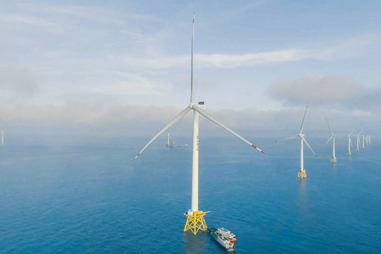 China liga primeira turbina eólica do mundo de 16 megawatts no mar; veja fotos