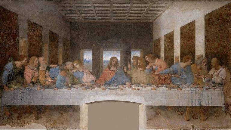 A mais famosa representação dos apóstolos: pintura da 'A Santa Ceia', de Leonardo da Vinci