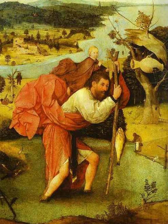 São Cristóvão retratado pelo pintor holandês Hieronymus Bosch