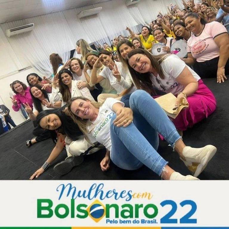 Margarete Coelho em campanha com Michelle pela reeleição de Bolsonaro